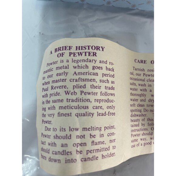 Early American Pewter Web Silver Co. Inc Philadelphia PA - Picture 6 of 6